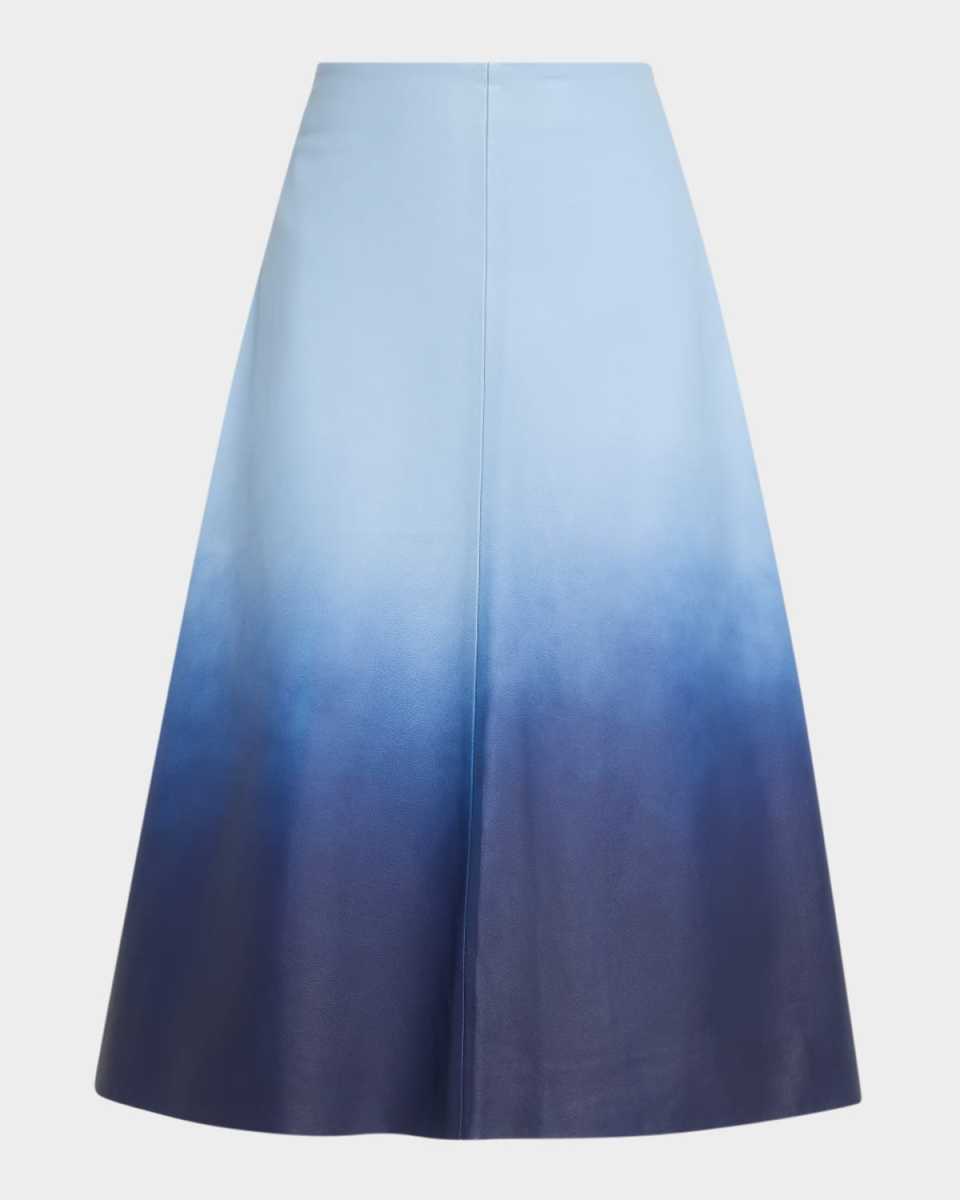 Lucien Ombre Leather Midi Skirt